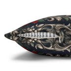 William Morris Christmas Pillow Cover: Navy Blue Poinsettia, Silver Snowflake Vintage Style Holiday