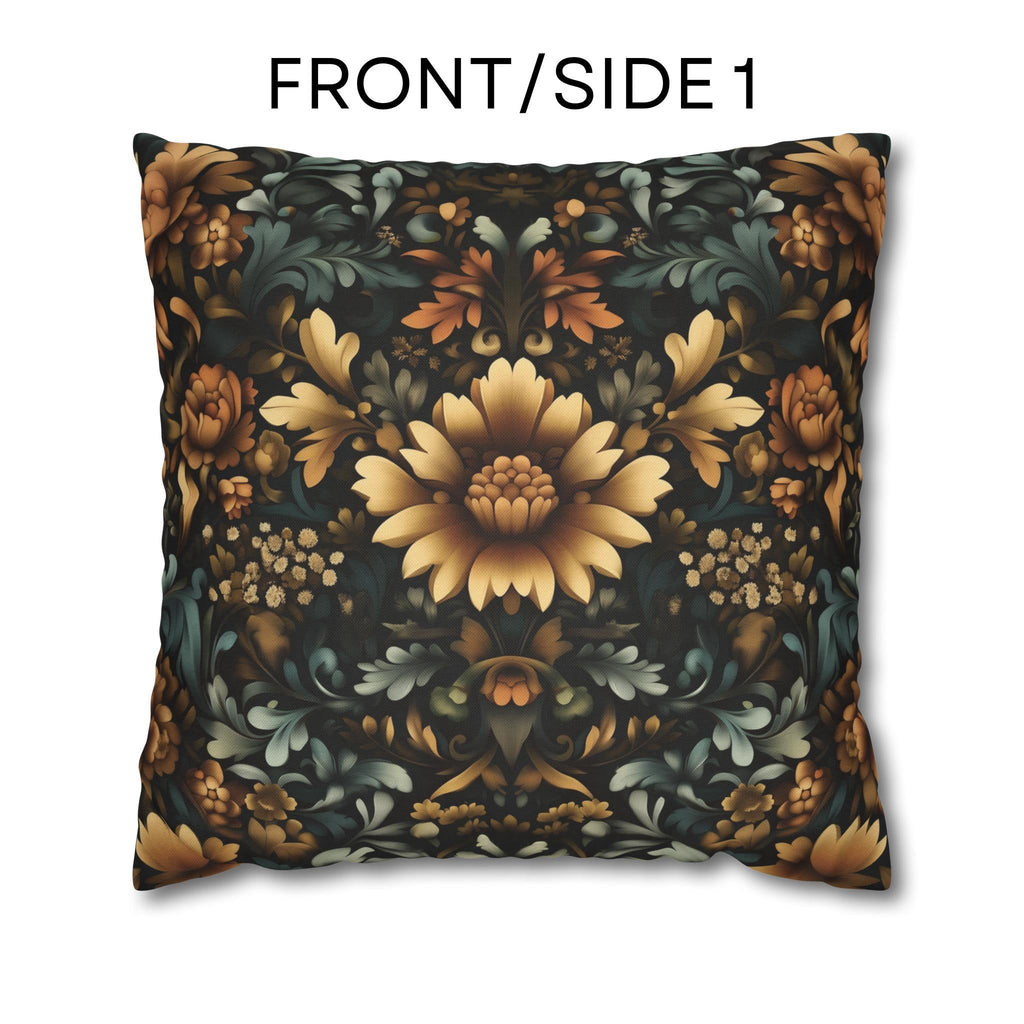 William Morris Fall Pillow Cover: Golden Floral Autumn Tapestry Vintage Style Accent