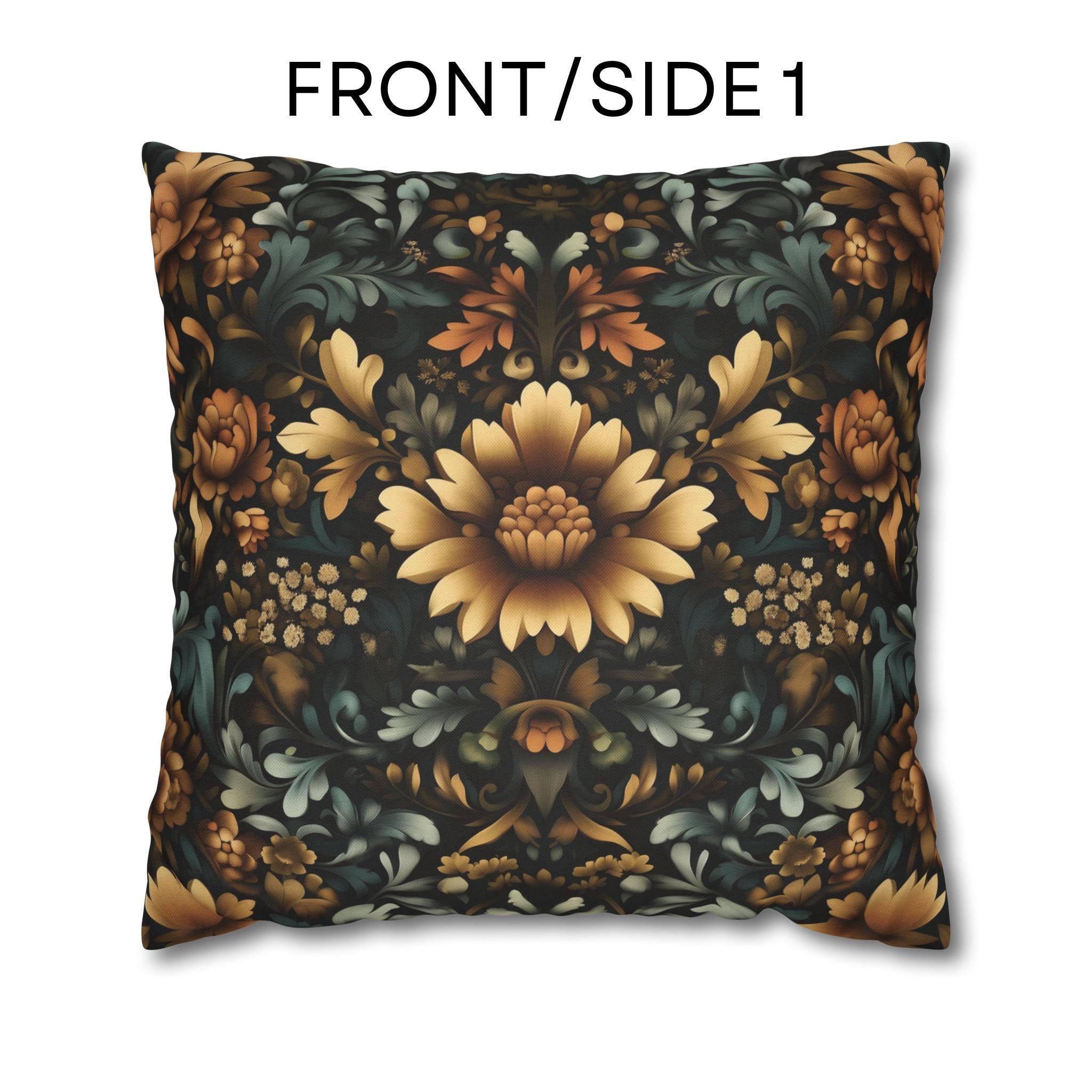 William Morris Fall Pillow Cover: Golden Floral Autumn Tapestry Vintage Style Accent
