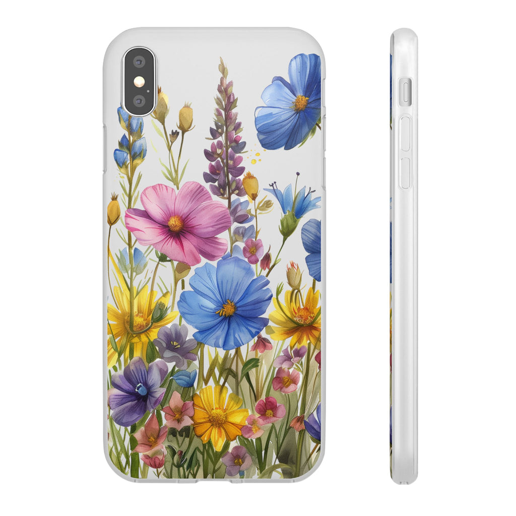 Floral Phone Case: Slim Matte TPU Cover, Wildflower Garden