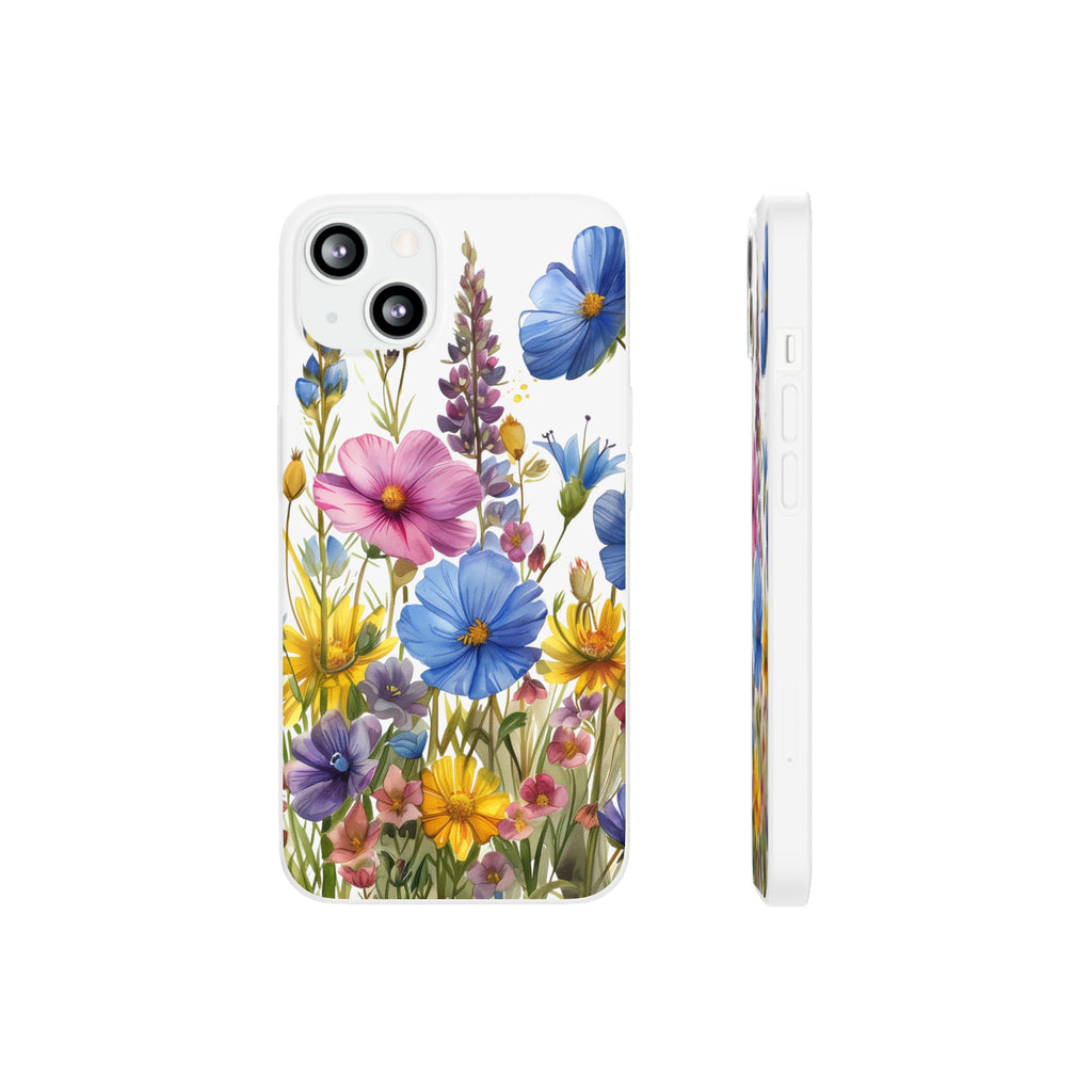 Floral Phone Case: Slim Matte TPU Cover, Wildflower Garden