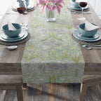 William Morris inspired Table Runner: Soft Sage Botanical with Muted Lavender