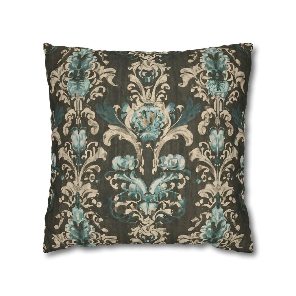 Vintage Style Floral Pillow Cover: Pale Blue Print, Farmhouse Chic