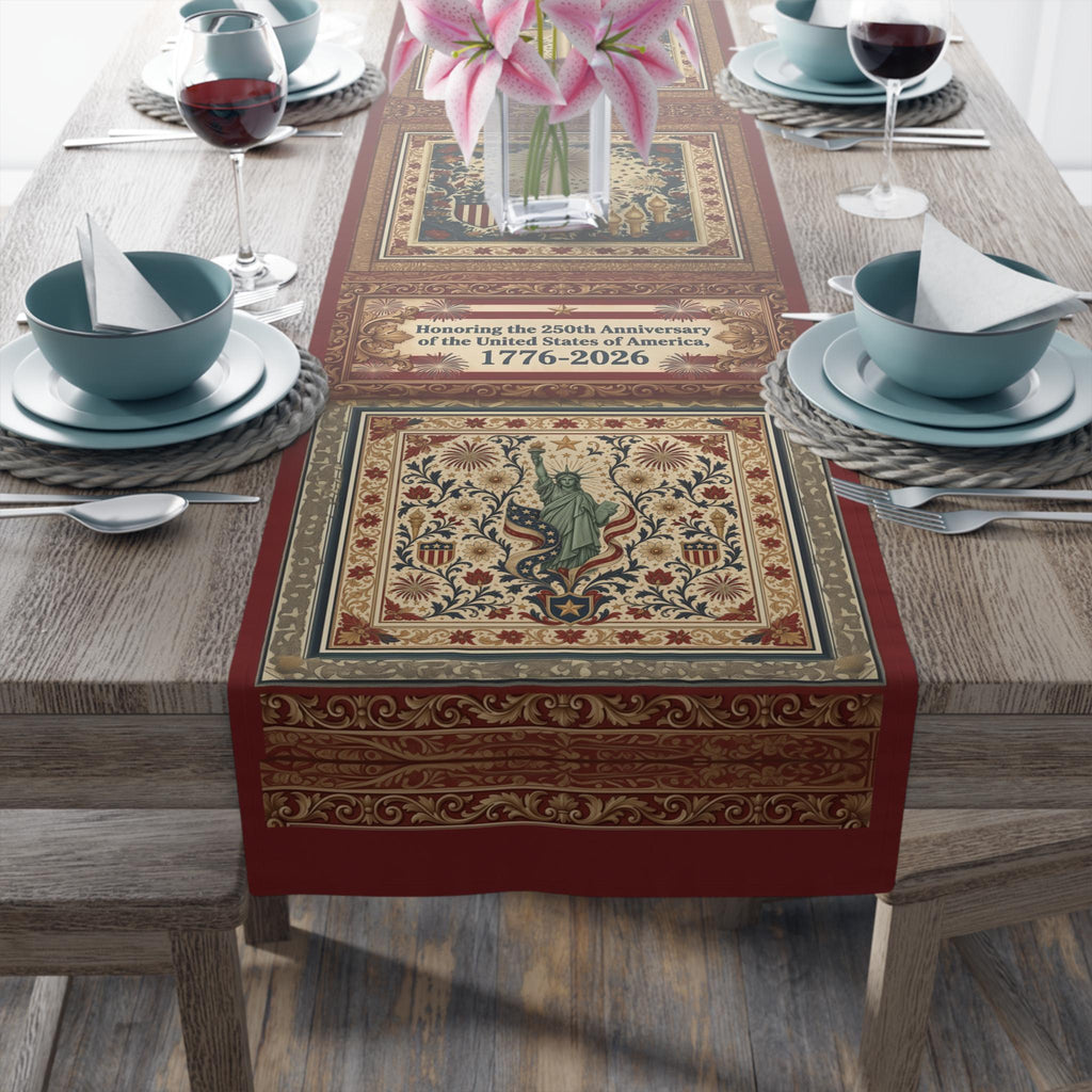 Patriotic Table Runner: America 250th Anniversary Home Decor