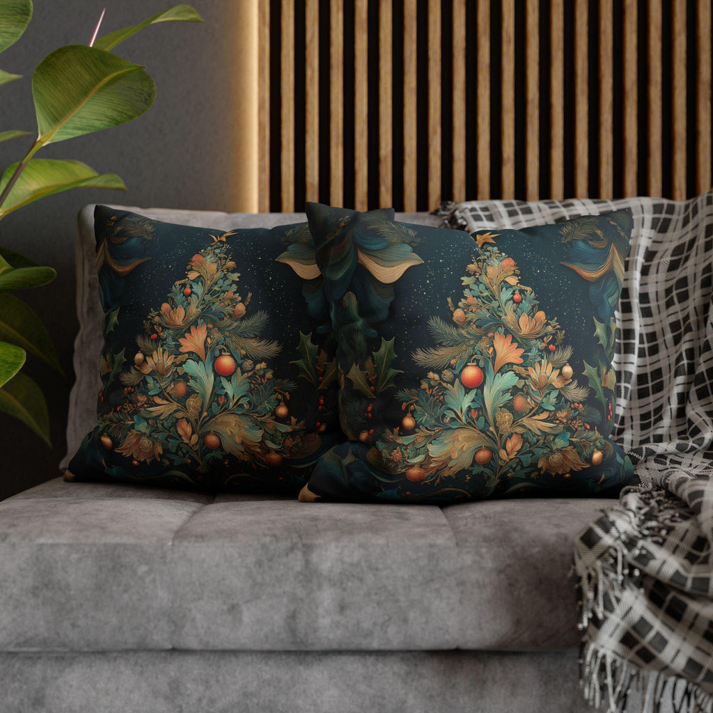 William Morris Inspired Pillow Cover: Antique Tapestry Style Christmas Holiday Decor
