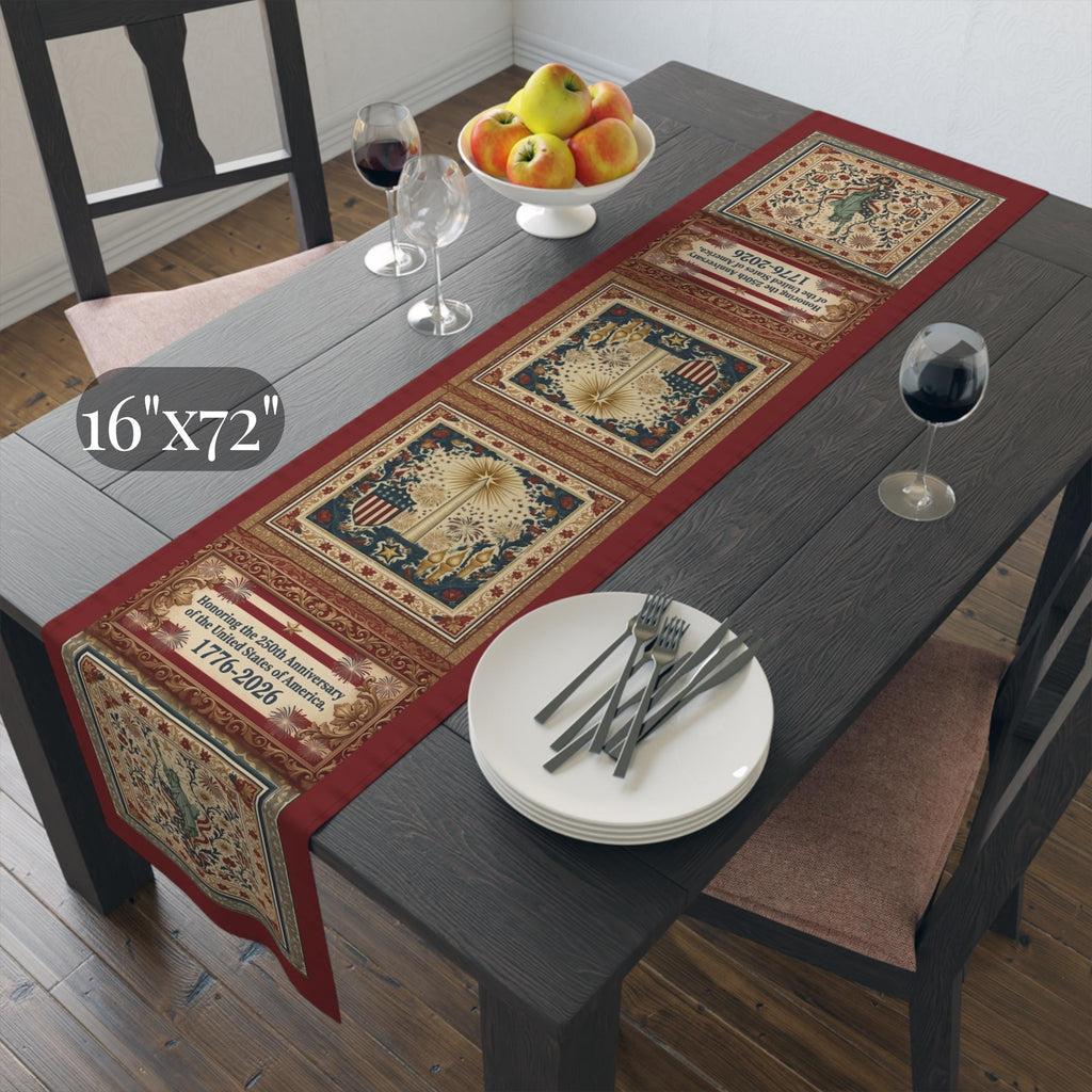 Patriotic Table Runner: America 250th Anniversary Home Decor