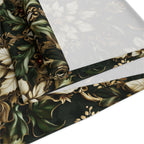 Holiday Poinsettia Table Runner,  Christmas Dining Decor in Red, Green, Gold & Creamy Beige