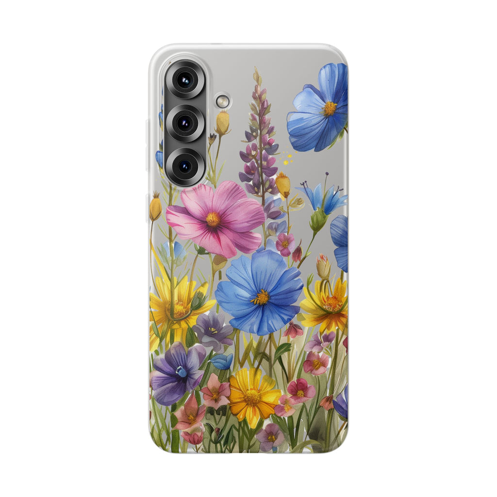 Floral Phone Case: Slim Matte TPU Cover, Wildflower Garden