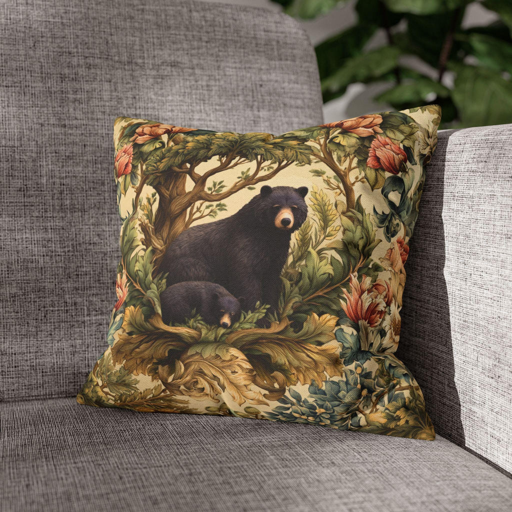 William Morris Woodland Animals Pillow Cover: Squirrel, Skunk, Doe, Bear Designs