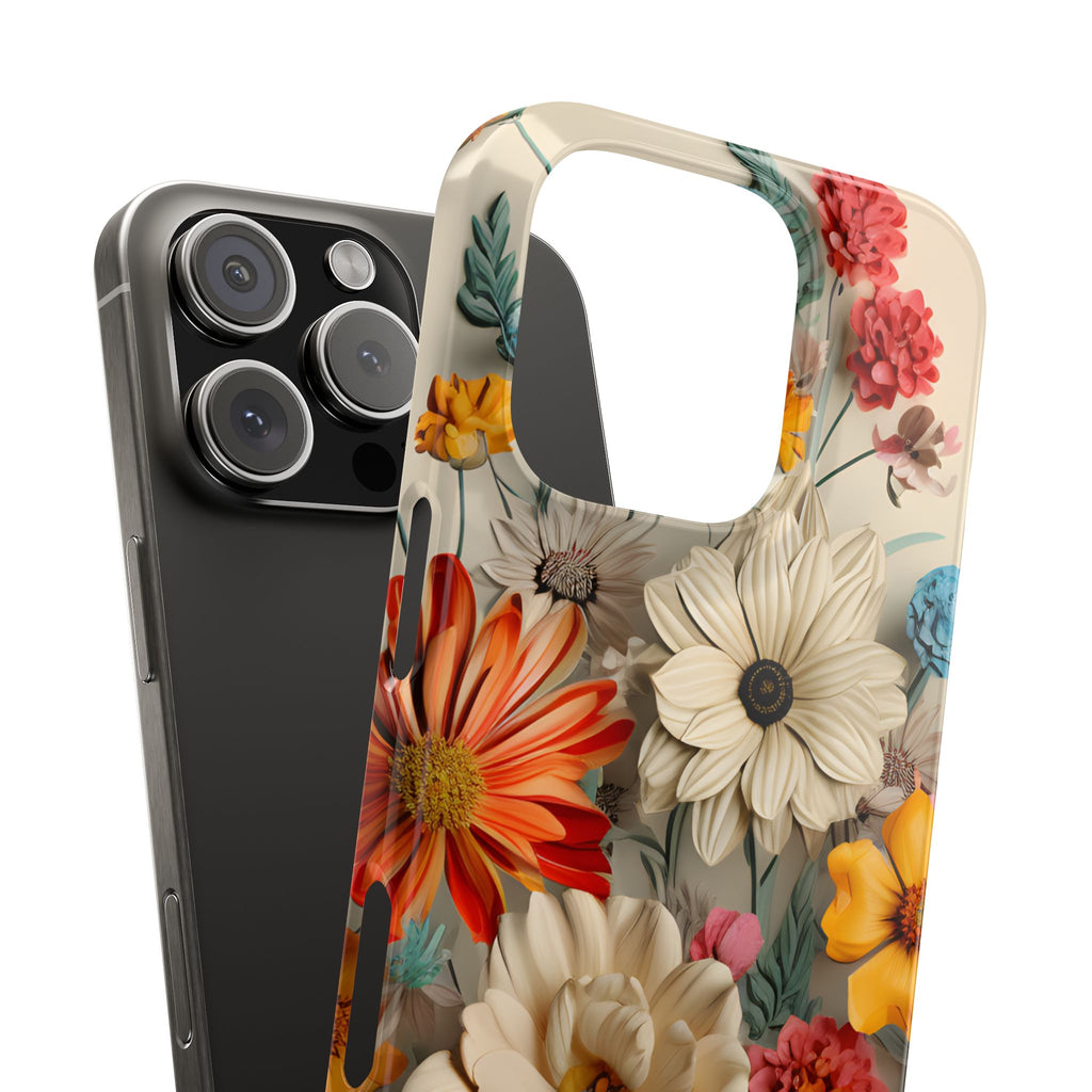Wildflower iPhone Case: Vintage Style Floral Design, Slim Protective Cover