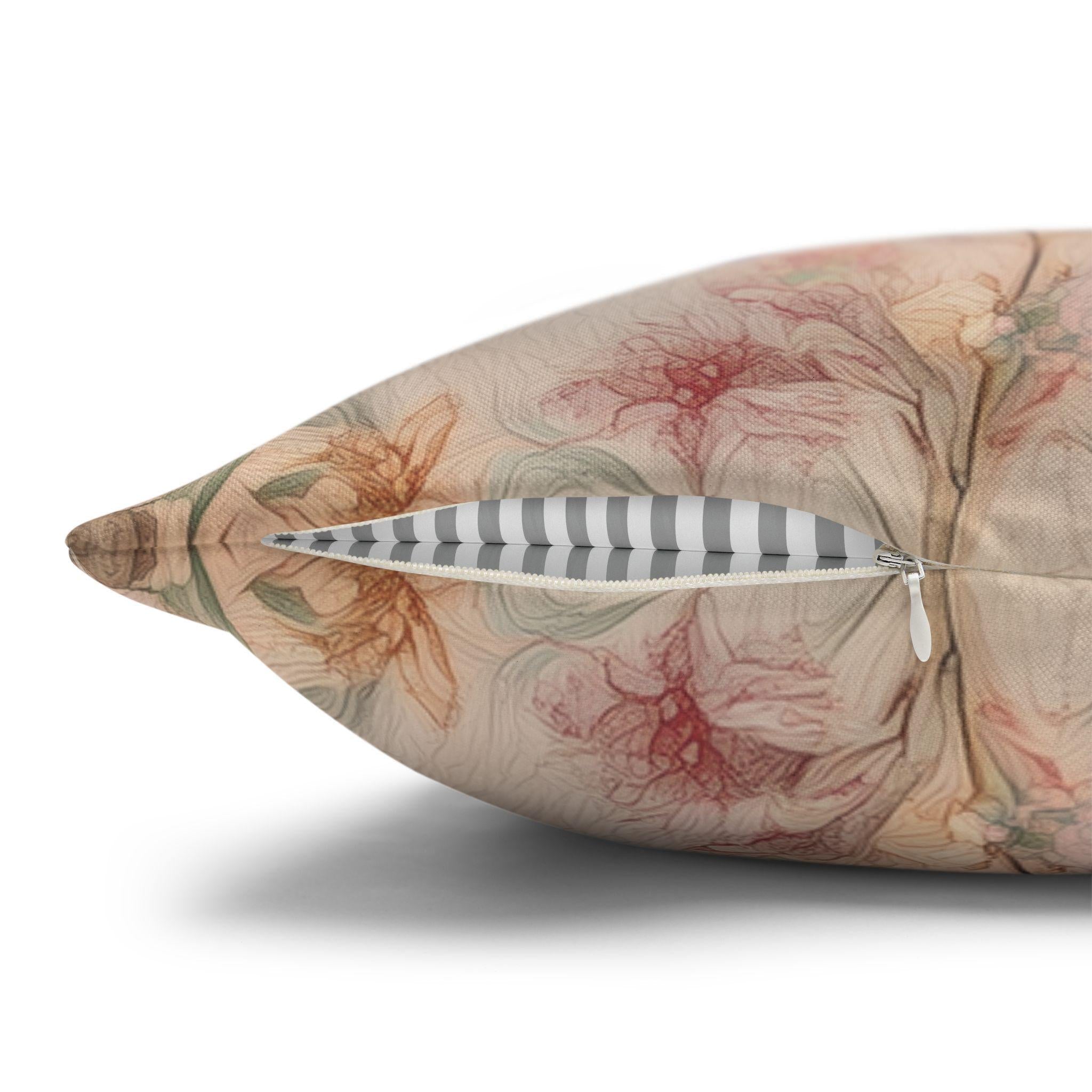 William Morris Hummingbird Cushion Cover: Vintage Style Floral Blush Garden Cottagecore Pillow Case