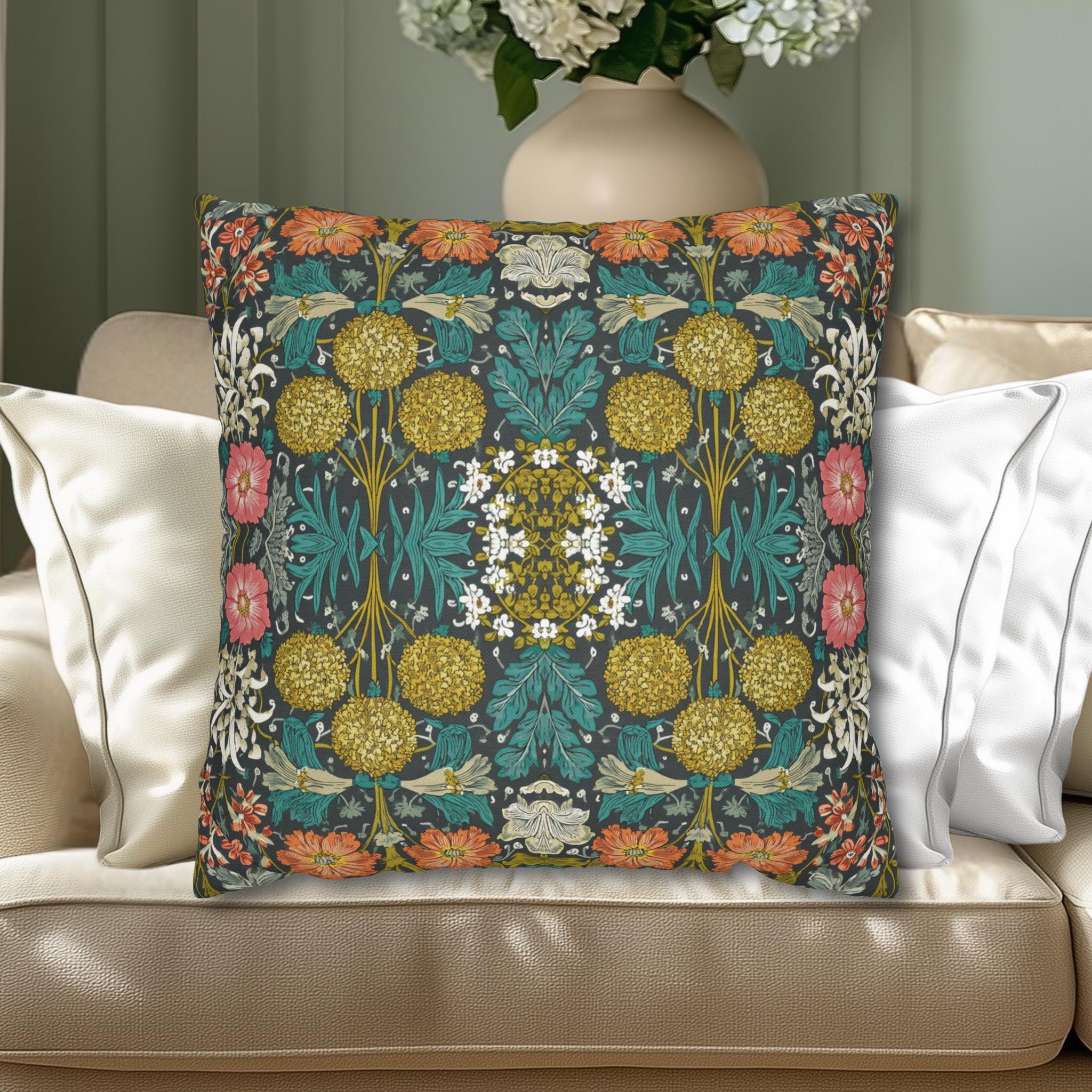 William Morris Style Hyacinth Pillow Cover: John Henry Dearle Inspired Botanical Floral