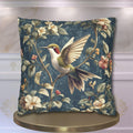 William Morris Inspired Hummingbird Pillow Cover: Vintage Floral Design with Botanical Elegance