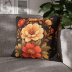 Peony Pillow Cover: Autumn Floral in Warm Rustic Colors