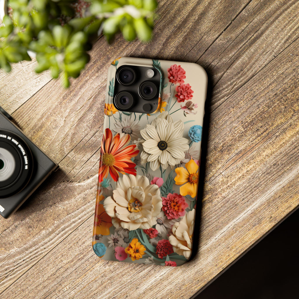 Wildflower iPhone Case: Vintage Style Floral Design, Slim Protective Cover