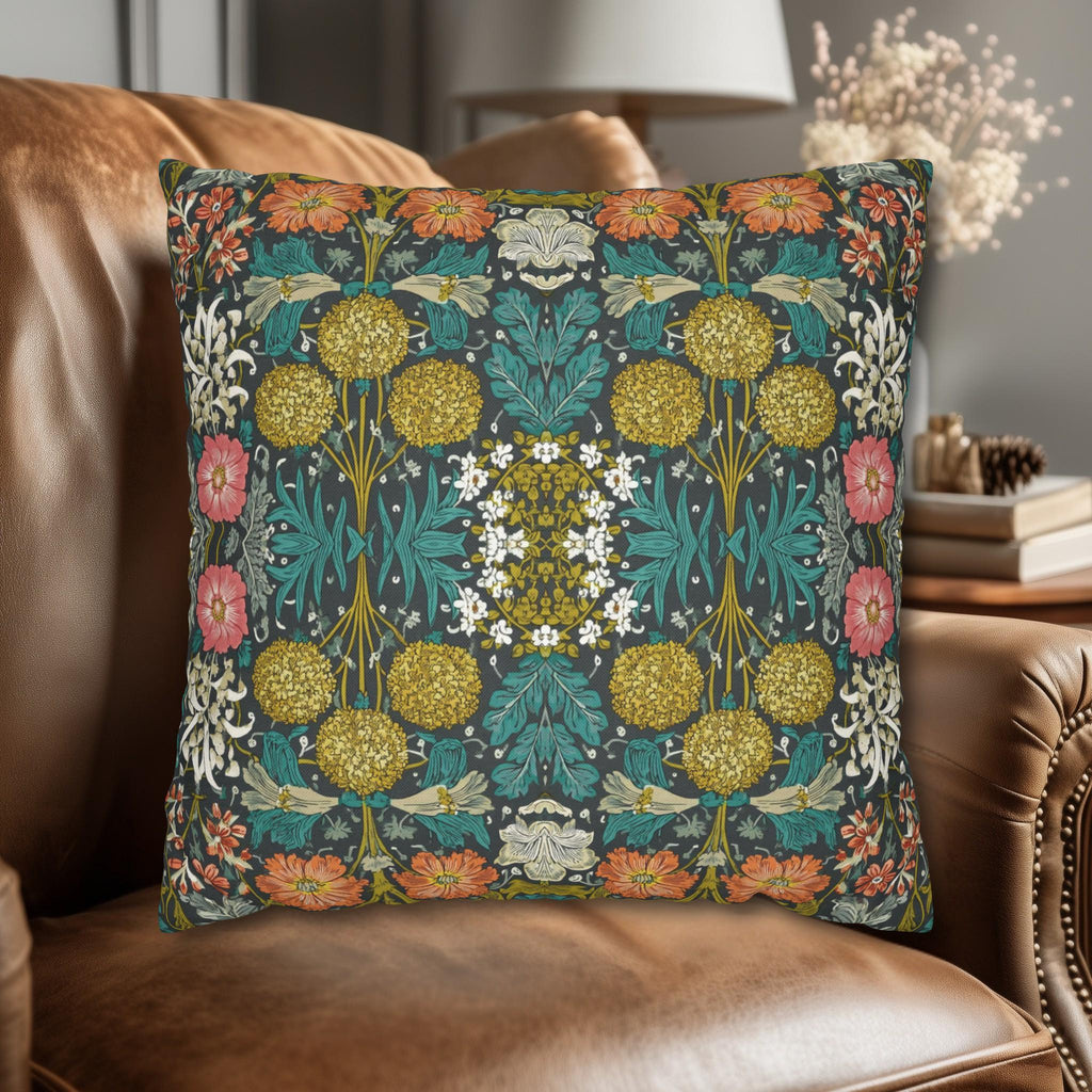 William Morris Style Hyacinth Pillow Cover: John Henry Dearle Inspired Botanical Floral