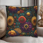 Klimt Botanical Pillow Cover: Jewel Tone Art Nouveau Home Decor