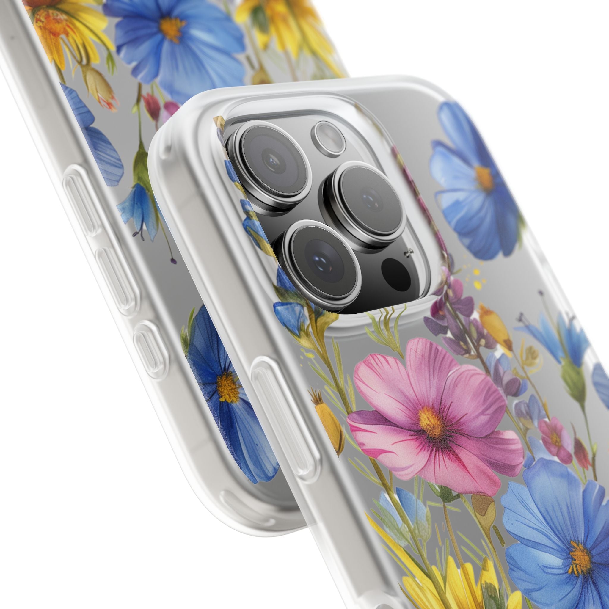 Floral Phone Case: Slim Matte TPU Cover, Wildflower Garden