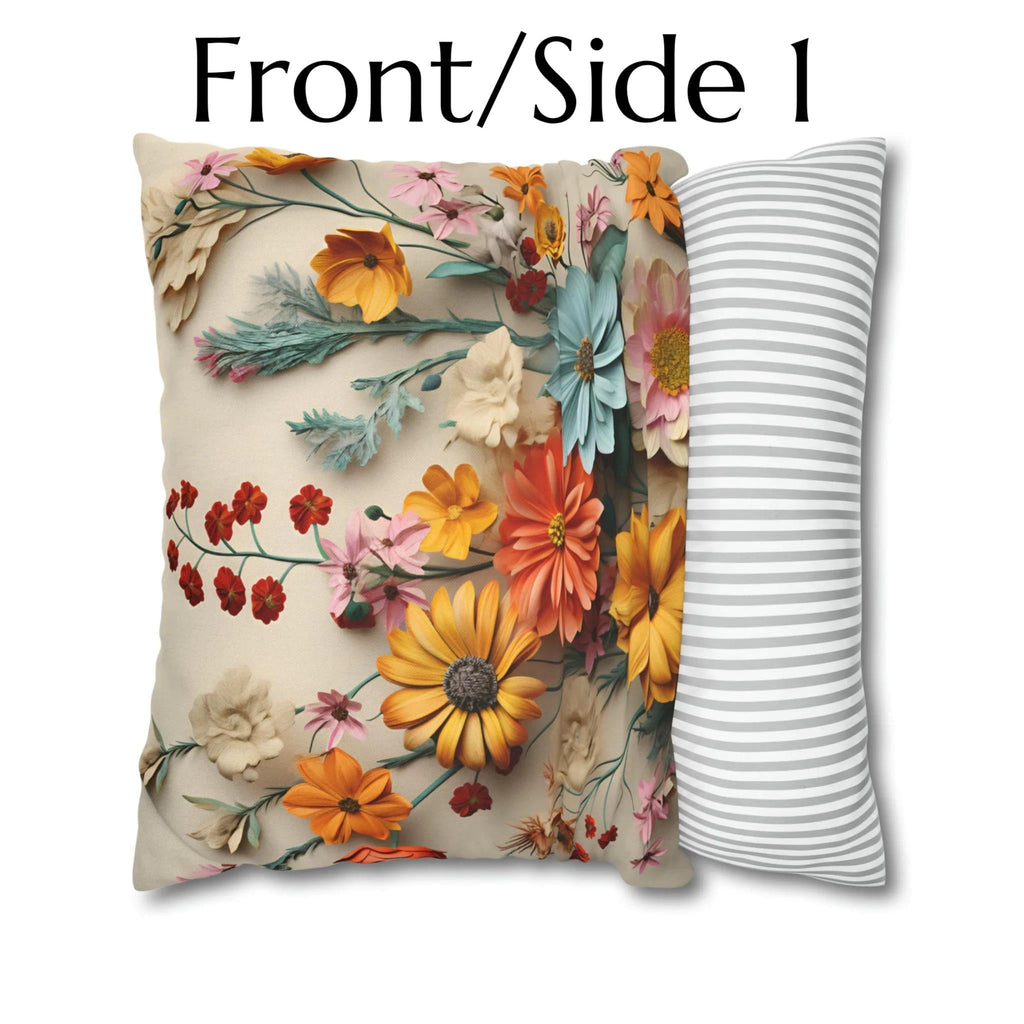 Wildflower Bouquet Pillow Cover: Colorful Floral Design