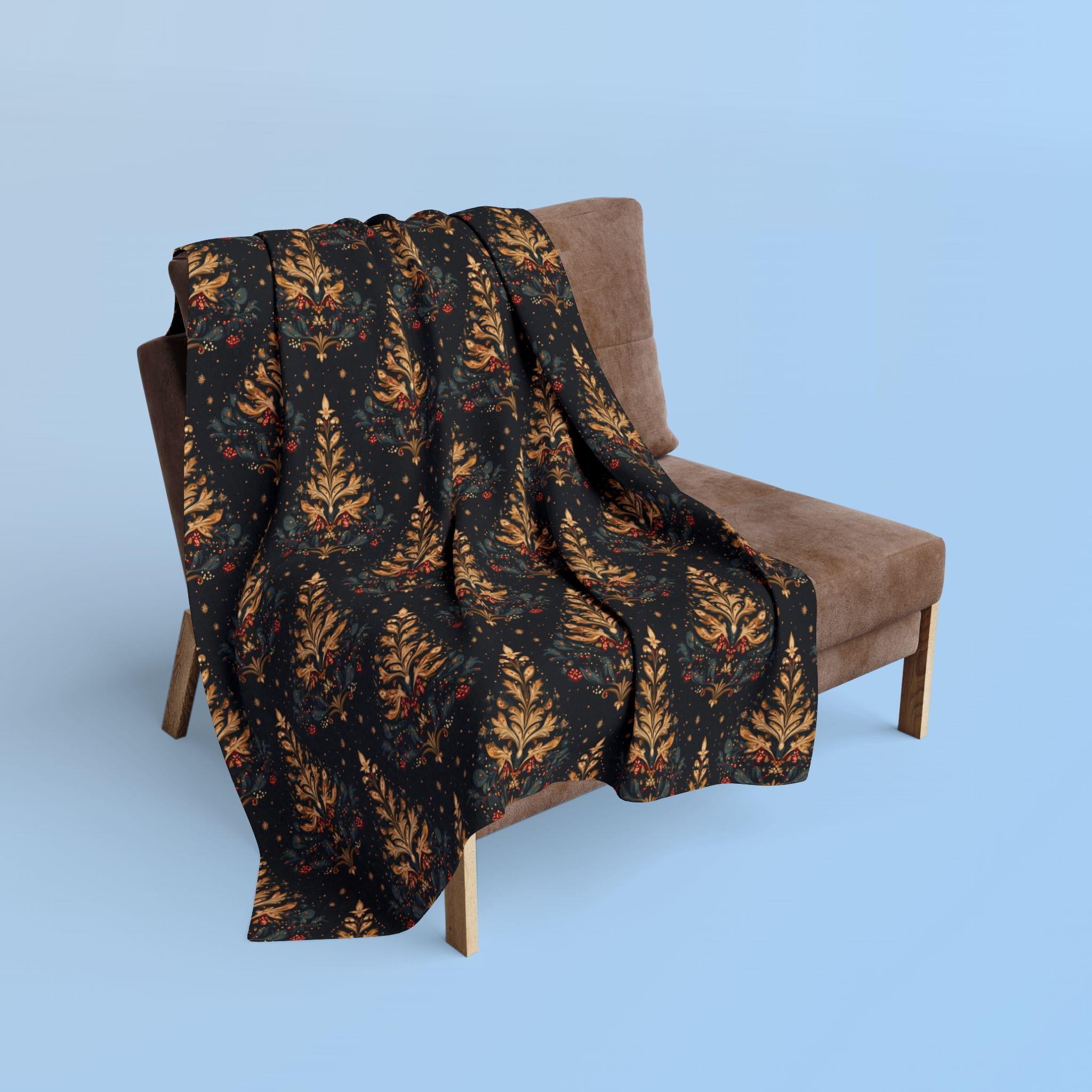 William Morris Christmas Tree Fleece Blanket: Holiday Throw