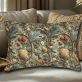 William Morris Autumn Vines Lumbar Pillow: Botanical Tapestry Design