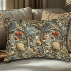 William Morris Autumn Vines Lumbar Pillow: Botanical Tapestry Design