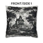 Halloween Toile Pillow Cover: Black and Cream Quietly Spooky Decor