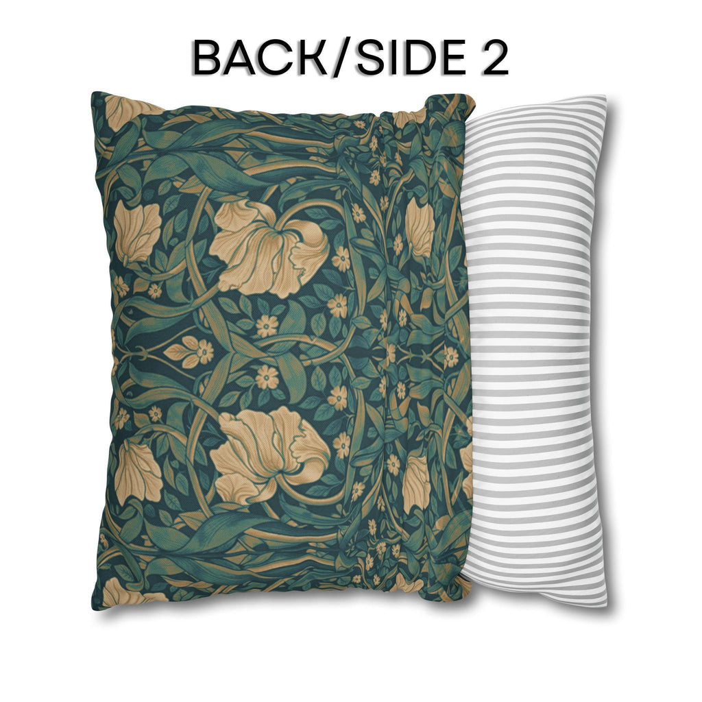 William Morris Midnight-Teal Champagne Pillow Cover: Vintage Pimpernel Reconstructed