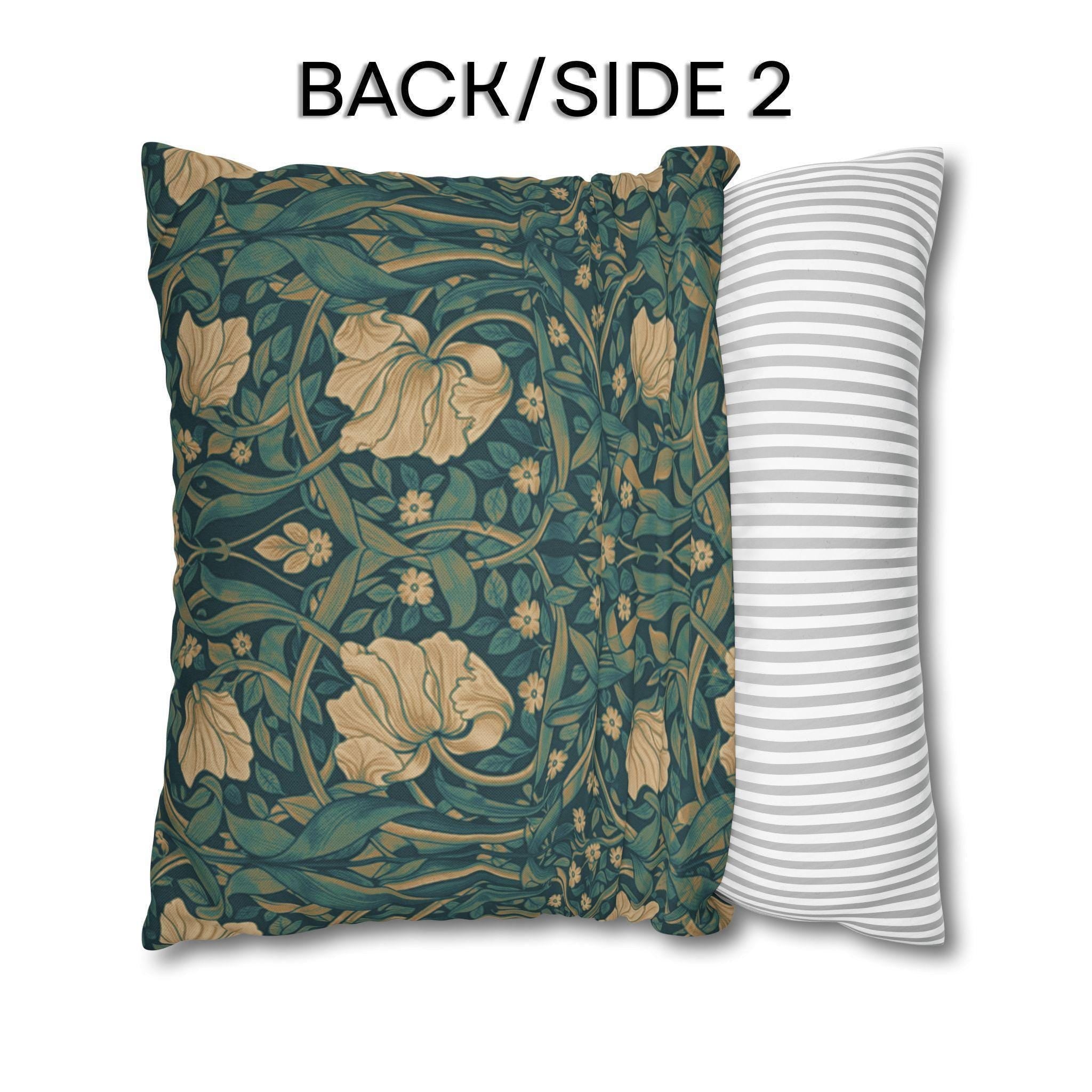 William Morris Midnight-Teal Champagne Pillow Cover: Vintage Pimpernel Reconstructed