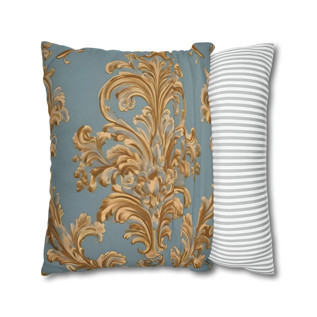 Rococo Accent Pillow Cover: Ornate Gold Leaves (14x14 to 20x20 inches)