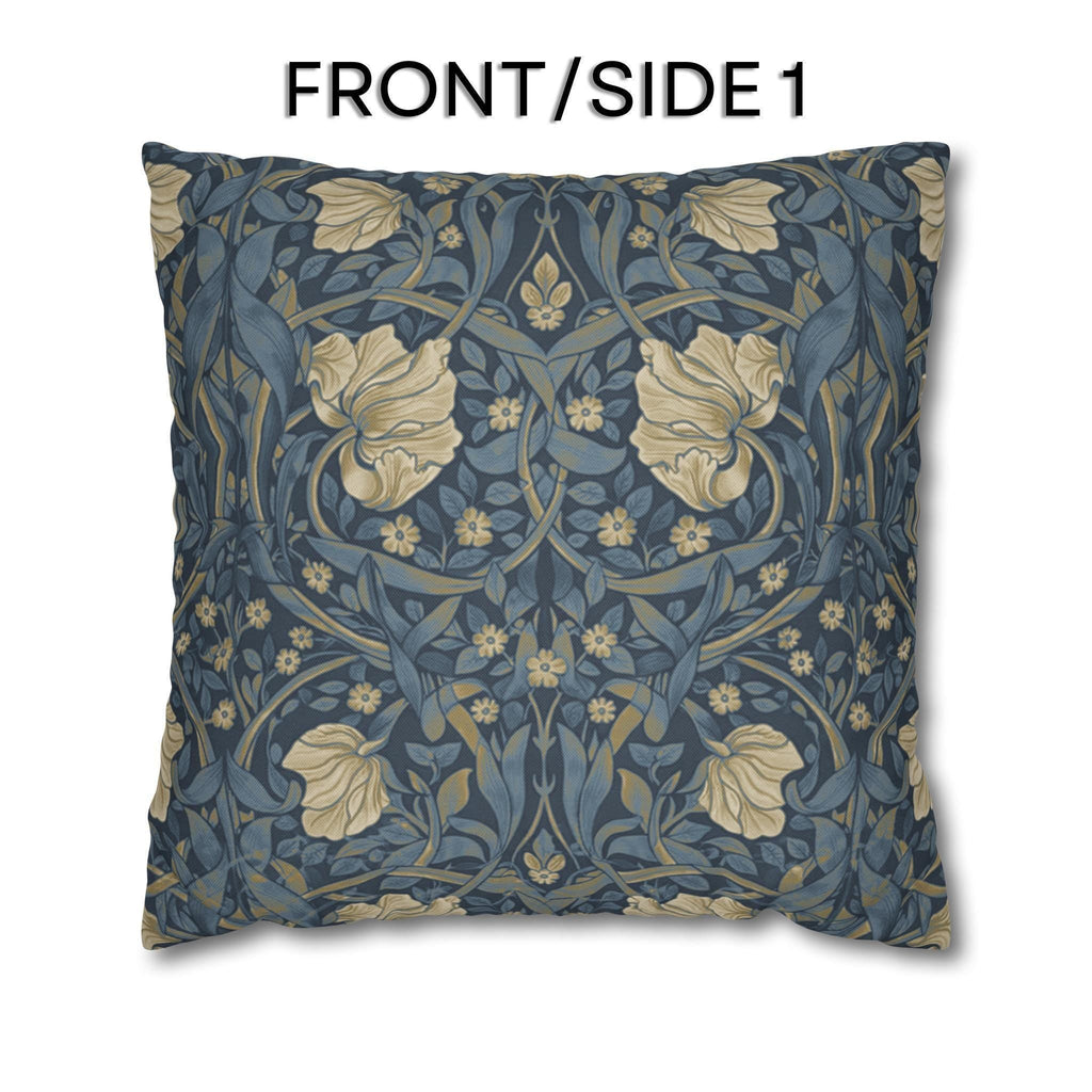 William Morris Pillow Cover: Charcoal Blue Ivory Vintage Pimpernel Reconstructed