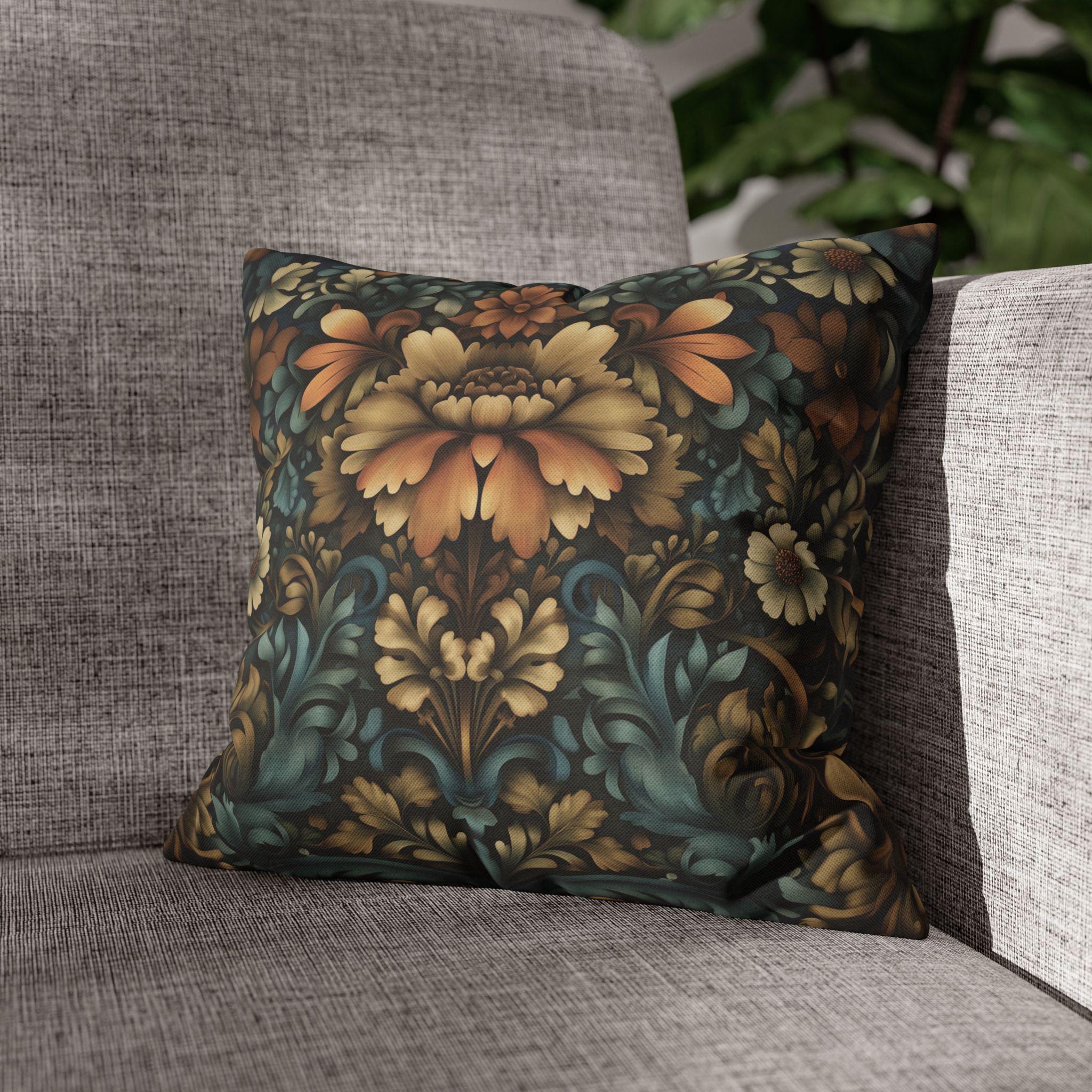 William Morris Fall Pillow Cover: Floral Autumn Vintage Style Tapestry  Accent