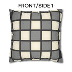 Gray Windowpane Plaid Pillow Cover: Neutral Checkered Contemporary Accent
