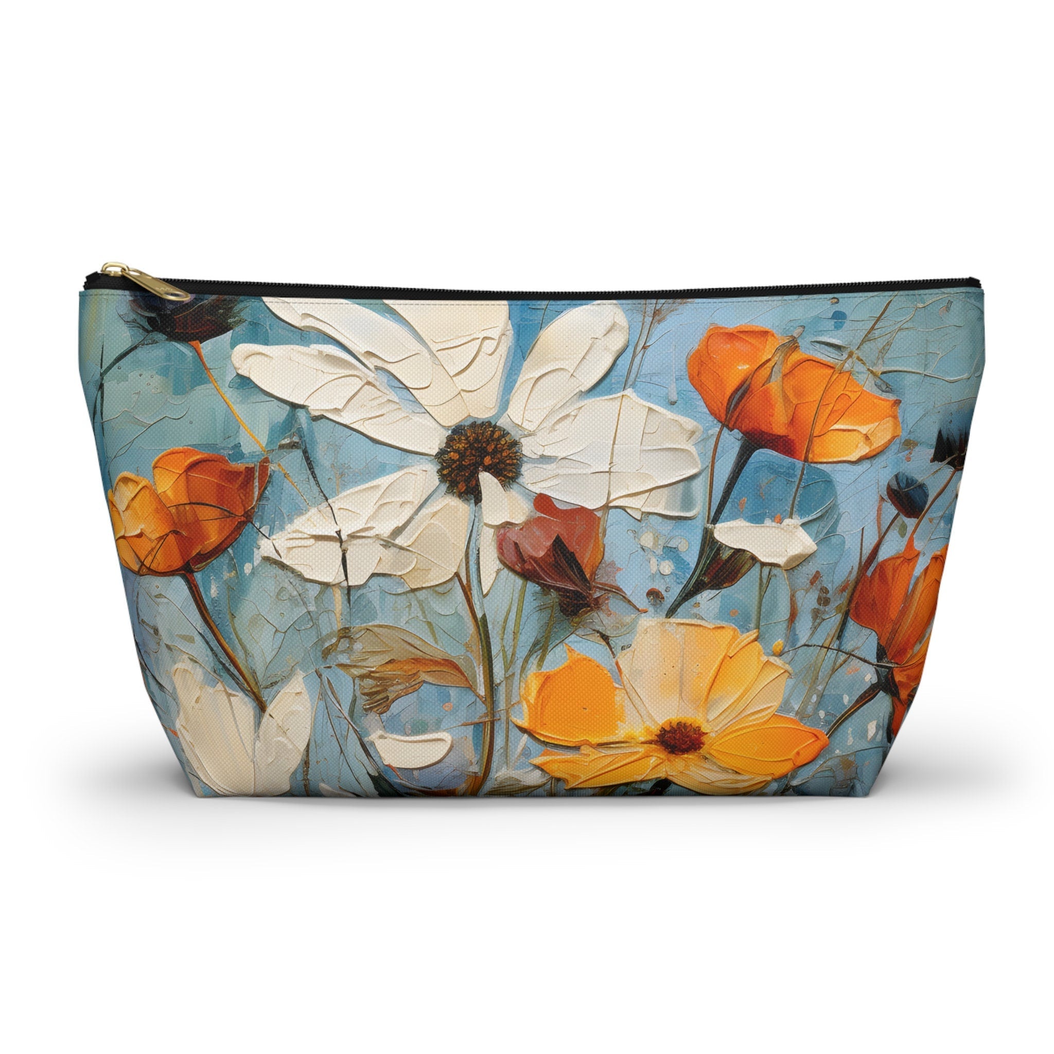 Wildflower Accessory Pouch: Vintage Style Polyester T-Bottom