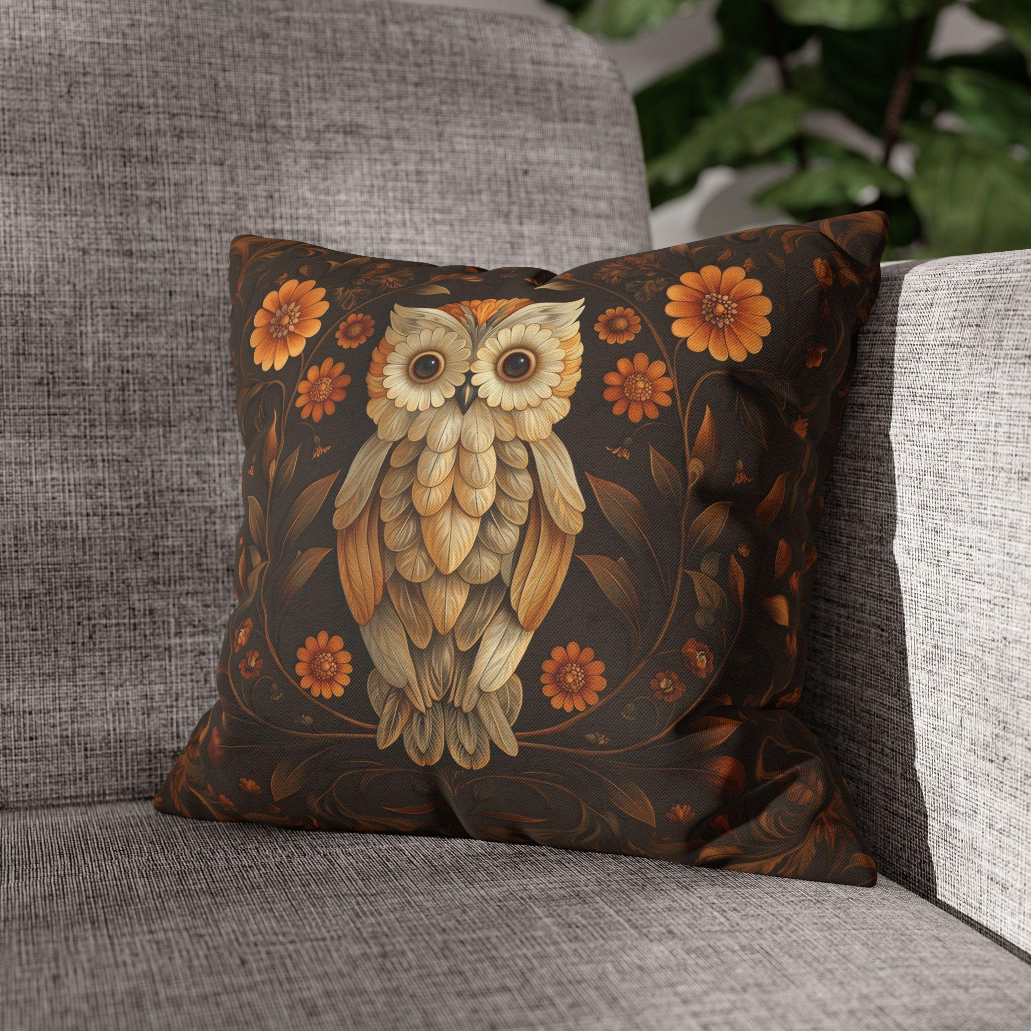 William Morris Owl Pillow Cover: Whimsical Woodland Animal Decor