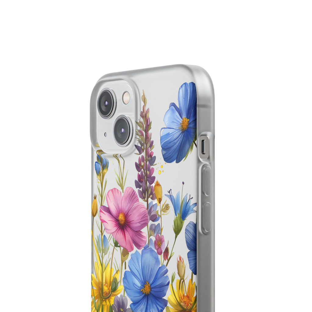 Floral Phone Case: Slim Matte TPU Cover, Wildflower Garden