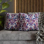 Ikat Floral Medallion Pillow Cover, Purple Blue Red Cushion