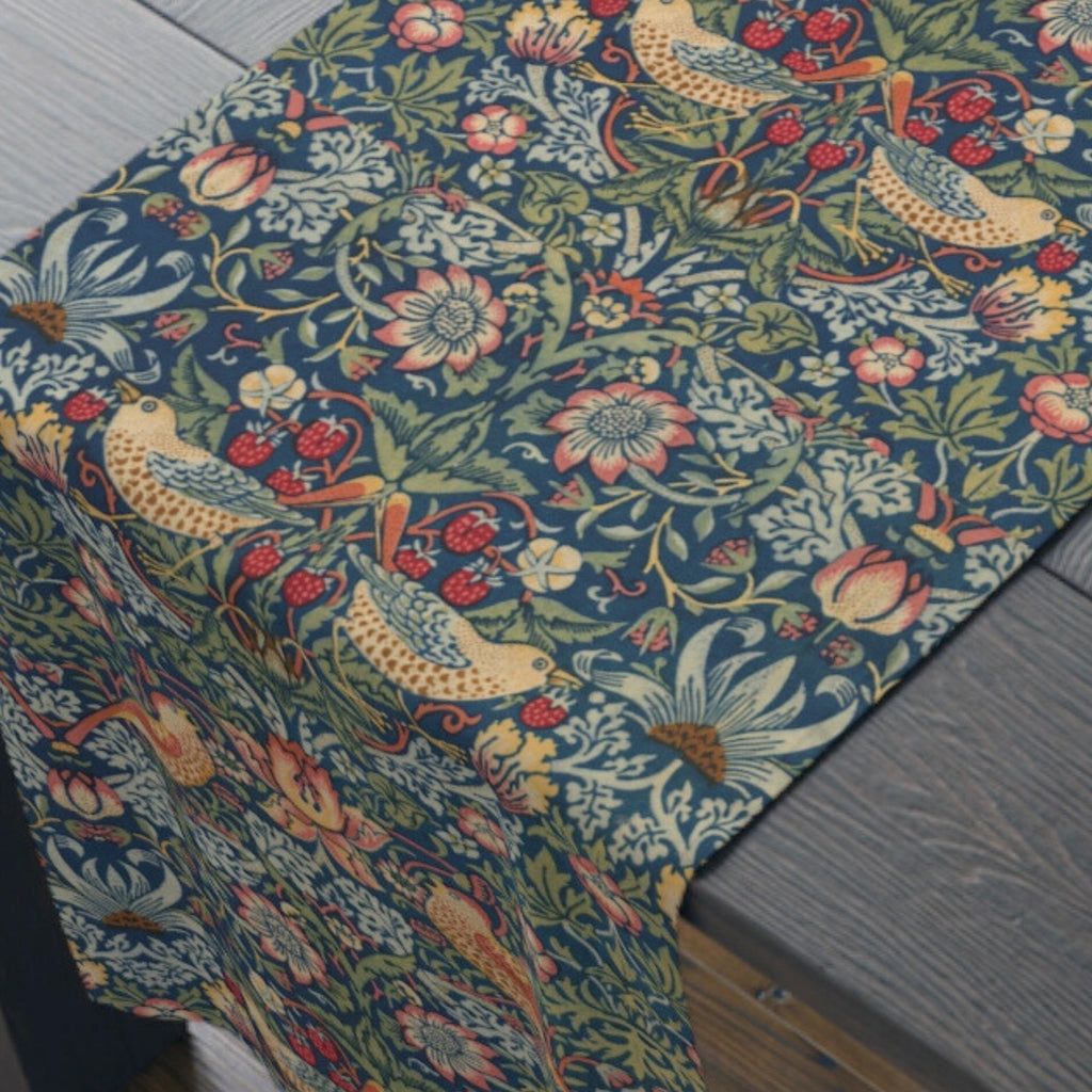 Strawberry Thief Heritage Table Runner: William Morris Classic Reimagined