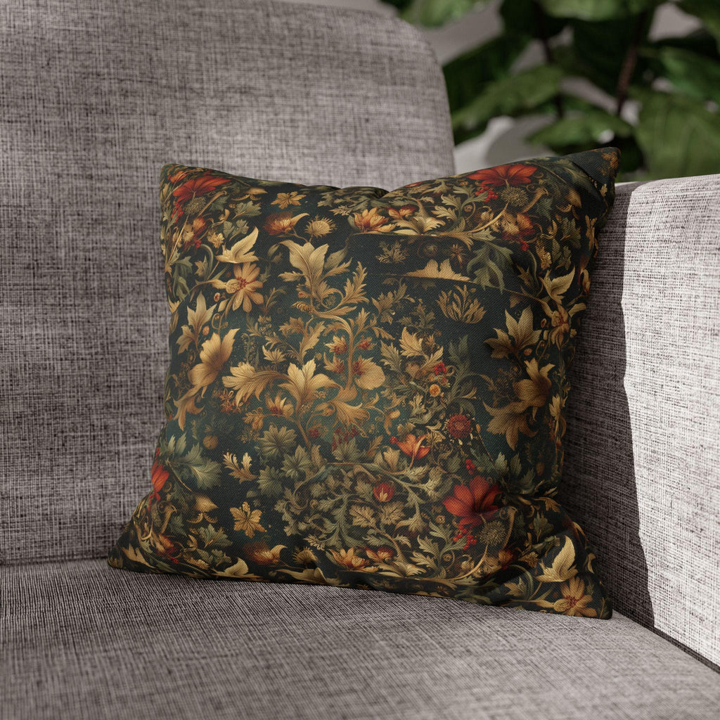 William Morris Inspired Dark Botanical Christmas Pillow Cover: Arts and Crafts Holiday Decor