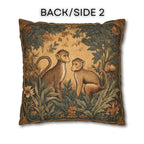 William Morris Style Throw Pillow Cover:  Monkey Jungle Botanical Design