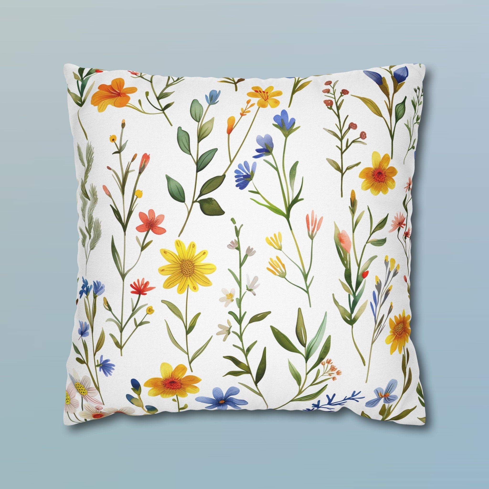 Wildflower Meadow Pillow Cover: Vibrant Floral Accent Cushion