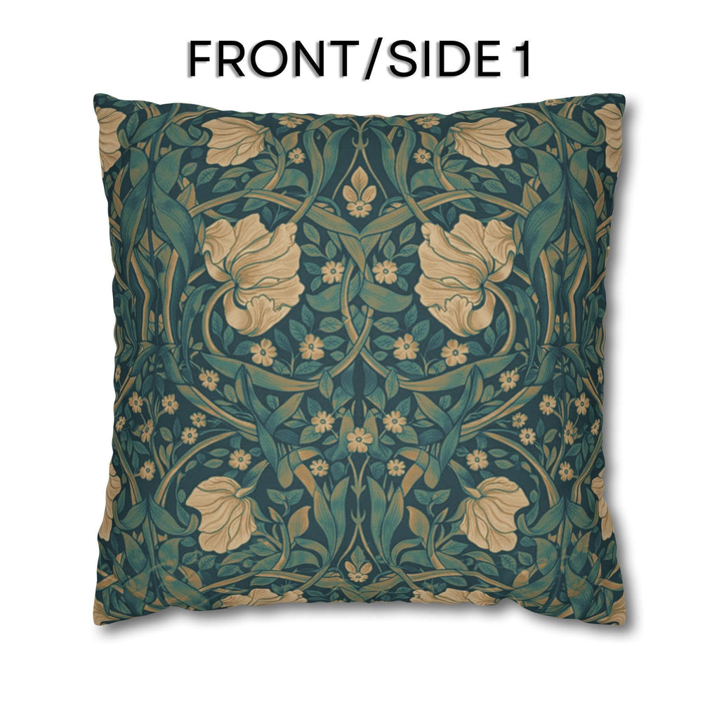 William Morris Midnight-Teal Champagne Pillow Cover: Vintage Pimpernel Reconstructed