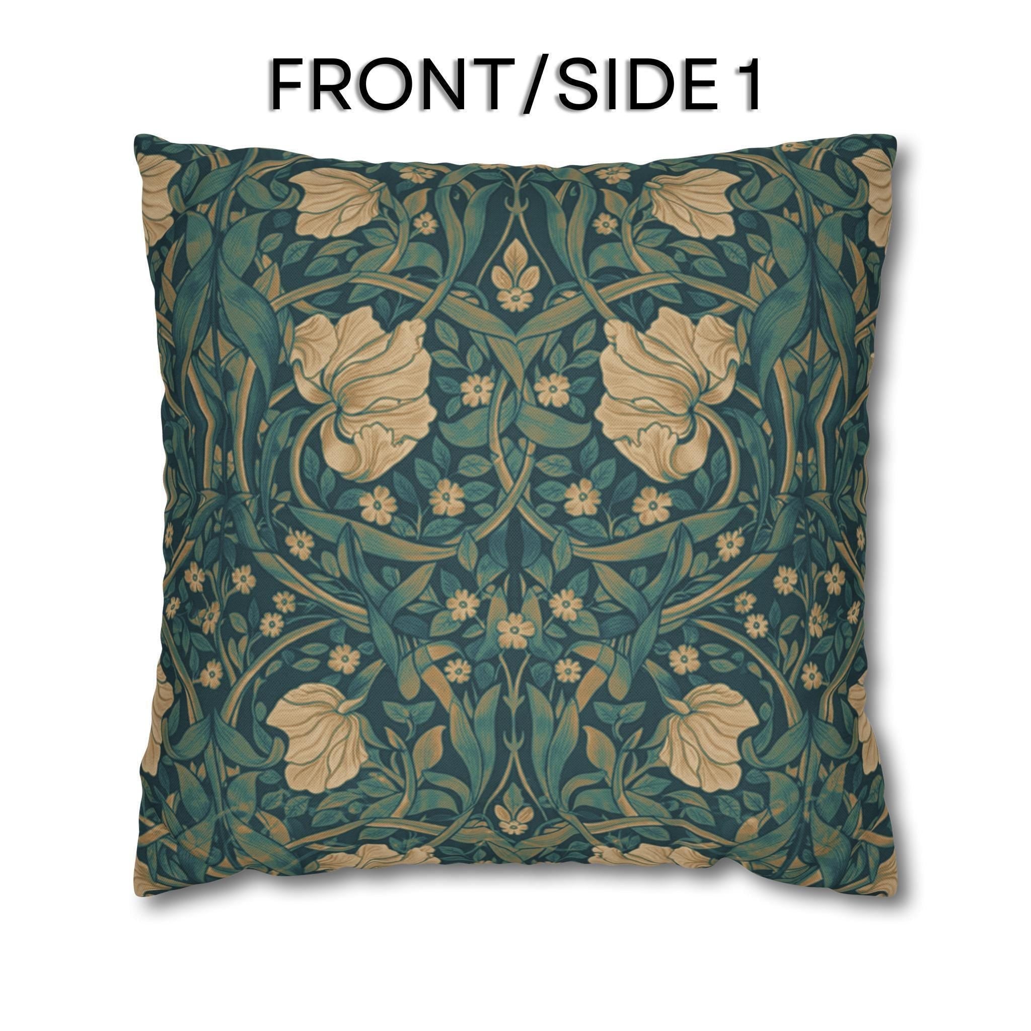 William Morris Midnight-Teal Champagne Pillow Cover: Vintage Pimpernel Reconstructed
