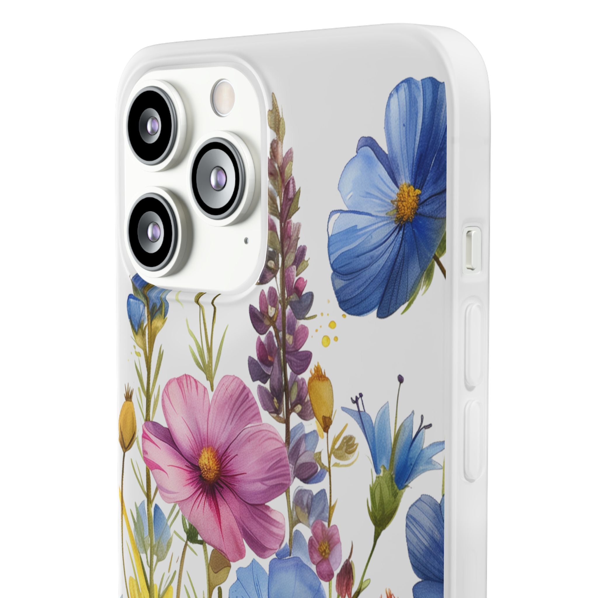 Floral Phone Case: Slim Matte TPU Cover, Wildflower Garden