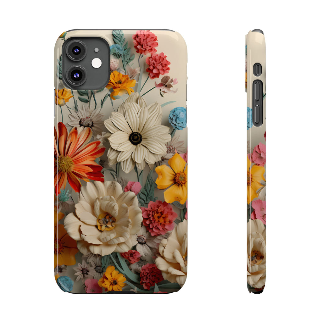 Wildflower iPhone Case: Vintage Style Floral Design, Slim Protective Cover
