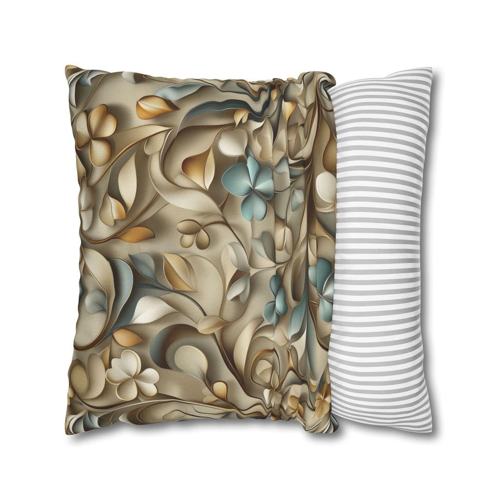 Elegant St. Patrick's Day Shamrock Pillow Cover: William Morris Inspired Botanical Square Cushion Cover
