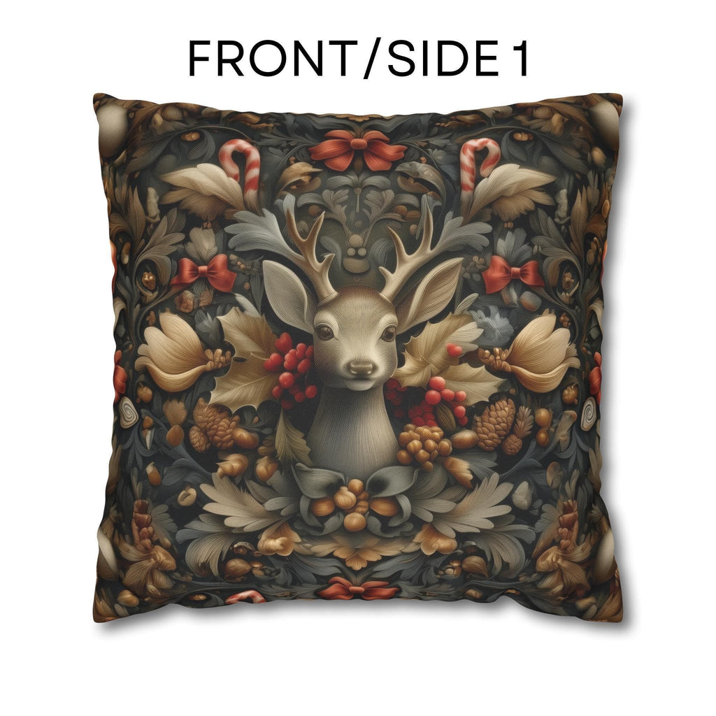 William Morris Deer Christmas Pillow Cover: Woodland Holiday Accent