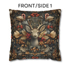 William Morris Deer Christmas Pillow Cover: Woodland Holiday Accent
