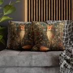 William Morris Inspired Christmas Pillow Cover: Woodland Fox Botanical Holiday Decor