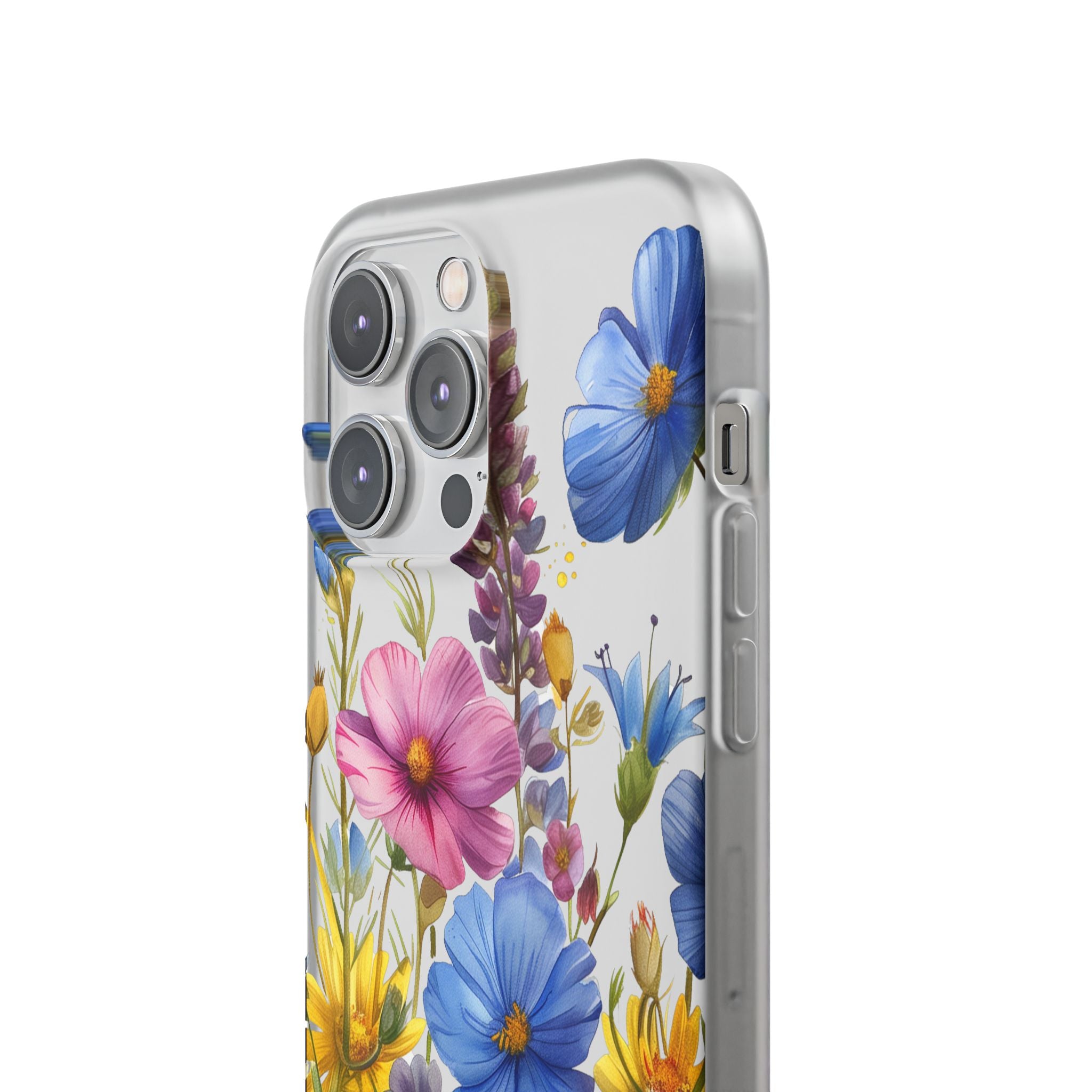 Floral Phone Case: Slim Matte TPU Cover, Wildflower Garden